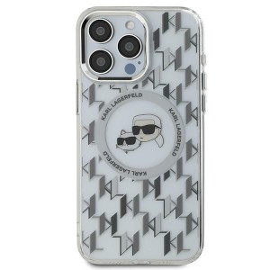 Karl Lagerfeld nakładka do iPhone 16 6,1" KLHMP16SHMCKMHT przezroczysta Hardcase IML Monogram Karl&Choupette Head MagSafe