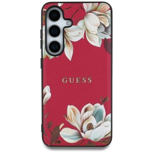 Guess nakładka HC Magnetic PU Grained Flowers Classic Logo do Samsung Galaxy S25 Ultra fuksja