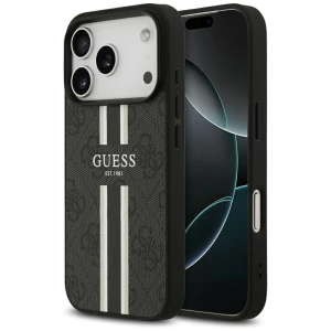 Guess nakładka 4G Printed Stripes MagSafe do iPhone 17 Pro czarna