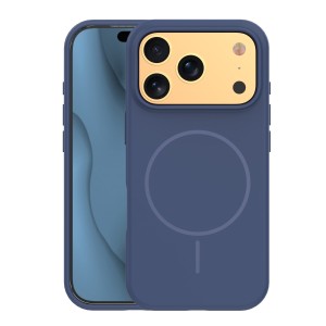 Nakładka Silicone Thin Mag do iPhone 17 Pro Max 6,9" ciemnoniebieska
