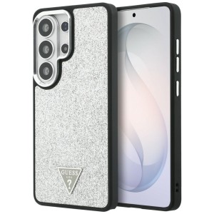 Guess nakładka Fixed Glitter Triangle MagSafe do Samsung Galaxy S26 Ultra srebrna