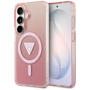 Guess nakładka IML Gradient Triangle MagSafe do Samsung Galaxy S26 różowa