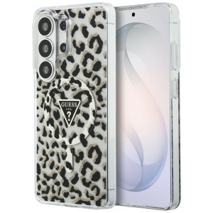 Guess nakładka IML Leopard Print Triangle MagSafe do Samsung Galaxy S26 Ultra czarna