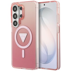 Guess nakładka IML Gradient Triangle MagSafe do Samsung Galaxy S26 Ultra różowa