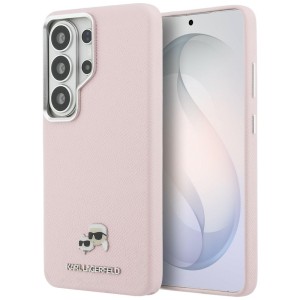 Karl Lagerfeld nakładka Saffiano KC Metal Logo MagSafe do Samsung Galaxy S26 Ultra różowa
