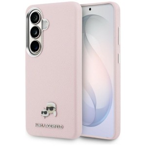 Karl Lagerfeld nakładka Saffiano KC Metal Logo MagSafe do Samsung Galaxy S26 Plus różowa