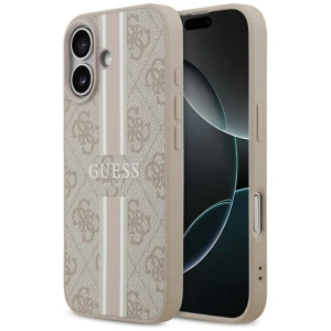 Guess nakładka 4G Printed Stripes MagSafe do iPhone 17 różowa
