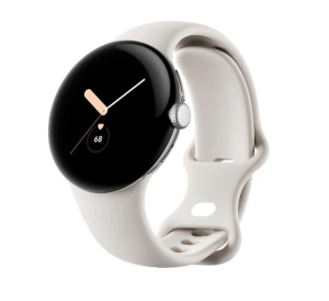 Google Pixel Watch WiFi 41mm Polished Silver Case with Sport Band - Chalk