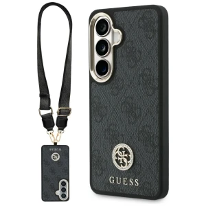 Guess nakładka 4G Big Rhinestone Triangle Strap MagSafe do Samsung Galaxy S26 czarna