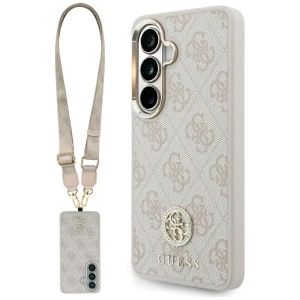 Guess nakładka 4G Big Rhinestone Triangle Strap MagSafe do Samsung Galaxy S26 różowa