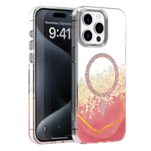 Nakładka Epoxy Mag do iPhone 15 Pro 6,1" różowa