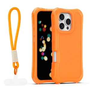 Nakładka SafePop ze smyczą do iPhone 16 Pro 6,3" pomarańczowa