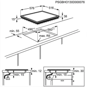 AEG HK634021XB Czarny Wbudowany 56 cm Ceramiczna 4 stref(y)