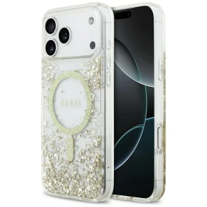 Guess nakładka Resin Bottom Glitter MagSafe do iPhone 17 Pro Max złota