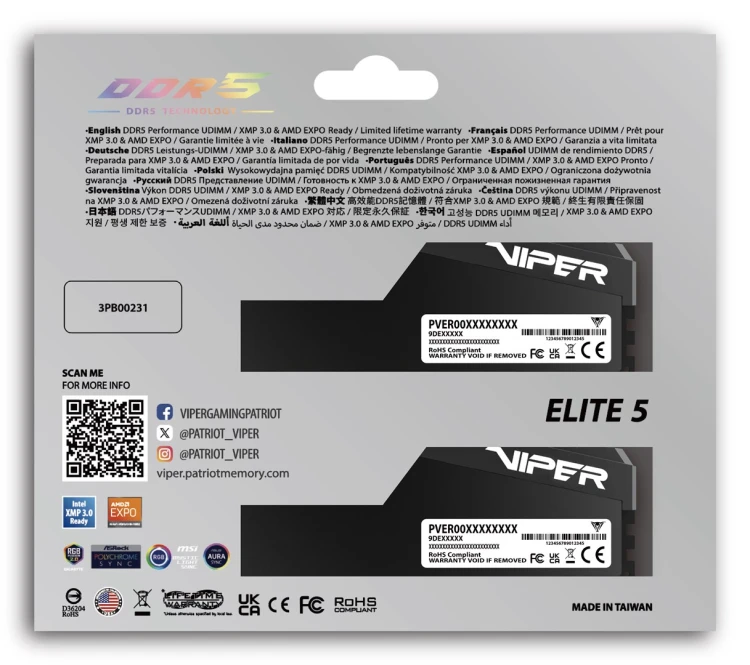 Pamięć RAM DDR5 Patriot Viper Elite 5 Ultra 32 GB (2x16GB) 6000 MHz CL28_13.jpg