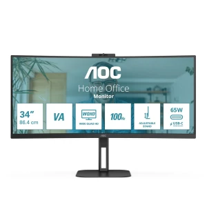 AOC V5 CU34V5CW monitor komputerowy 86,4 cm (34") 3440 x 1440 px Wide Quad HD LED Czarny