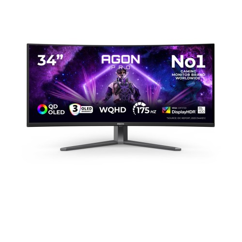 AOC AGON PRO AG346UCD monitor komputerowy 86,4 cm (34") 3440 x 1440 px Wide Quad HD QD-OLED Czarny, Szary_1.jpg