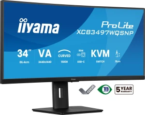 Zakrzywiony Monitor 34 cale iiyama ProLite XCB3497WQSNP-B1 3K 120Hz 0,4ms