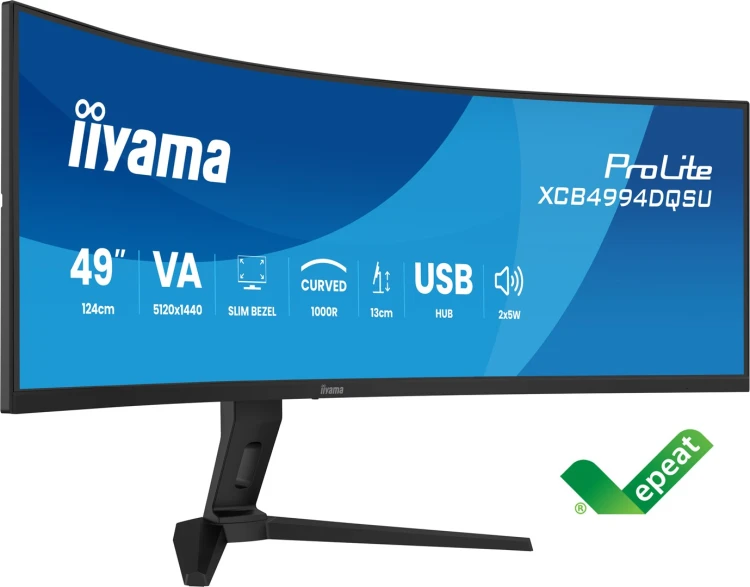 iiyama ProLite XCB4994DQSU-B1 monitor komputerowy 124,5 cm (49") 5120 x 1440 px Dual QHD LCD Czarny_4.jpg