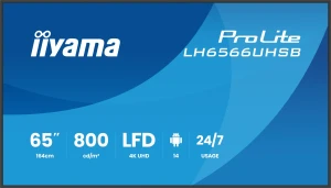 Monitor LED iiyama LH6566UHSB-B1AG 65 " 3840 x 2160 px IPS / PLS