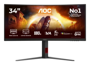 AOC G4 CU34G4CA monitor komputerowy 86,4 cm (34") 3440 x 1440 px Wide Quad HD Czarny, Czerwony